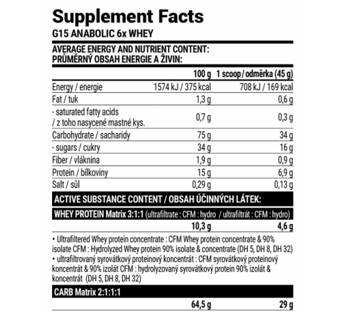 G15 Anabolic Gainer Extrifit - 3000g Choco-Coconut G15 Anabolic Gainer Extrifit - 3000g Choco-Coconut