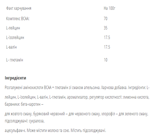 BCAA Recovery - 500g Orange BCAA Recovery - 500g Orange