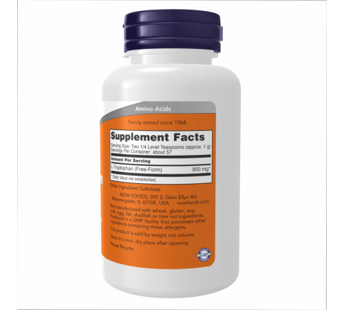 Триптофан L-Tryptophan Powder - 2oz (57г) Триптофан L-Tryptophan Powder - 2oz (57г)