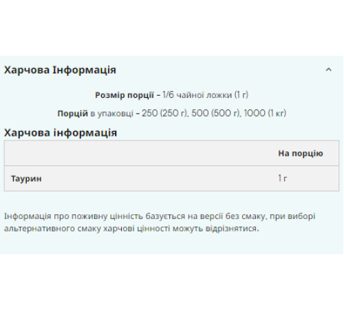 Taurine Myprotein - 250g Taurine Myprotein - 250g