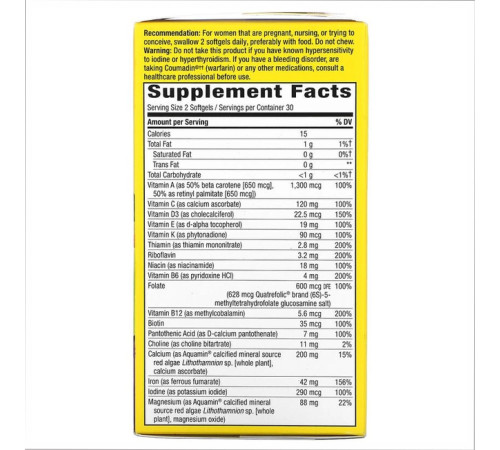 Alive! Nature's Way Prenatal Multi - 60 softgels Alive! Nature's Way Prenatal Multi - 60 softgels