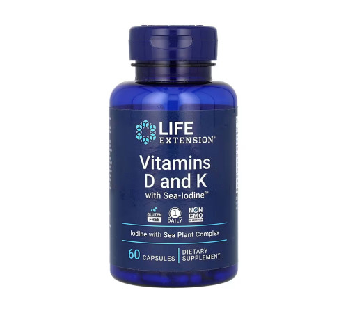 Вітамін D / Vitamins D and K with Sea-Iodine™ - 60 капсул Вітамін D / Vitamins D and K with Sea-Iodine™ - 60 капсул