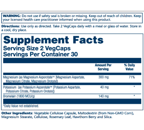 Magnesium & Potassium Asporotate - 60 vcaps Magnesium & Potassium Asporotate - 60 vcaps