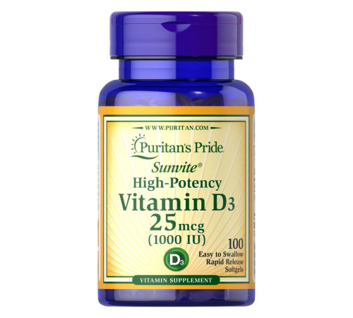 Вітамін Vitamin D3 25мкг 1000IU - 100 капсул Вітамін Vitamin D3 25мкг 1000IU - 100 капсул