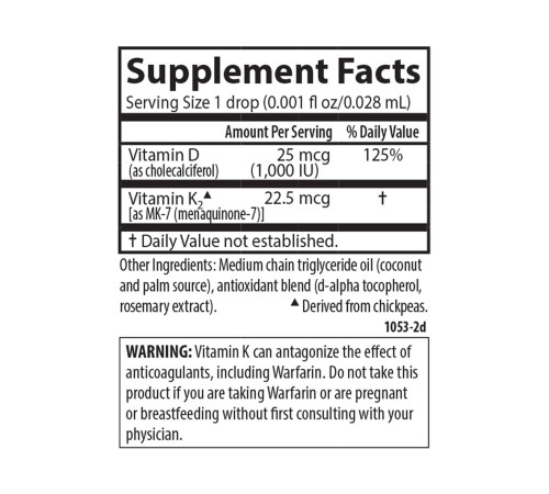 Дитячі вітаміни Kids Super Daily D3+K2 - 360 крапель