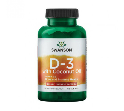 D3 with Coconut oil 5000iu - 60 softgels D3 with Coconut oil 5000iu - 60 softgels