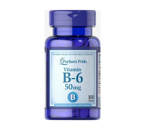 Вітамін Vitamin B-6 (Pyridoxine Hydrochloride) 50мг - 100 таблеток Вітамін Vitamin B-6 (Pyridoxine Hydrochloride) 50мг - 100 таблеток