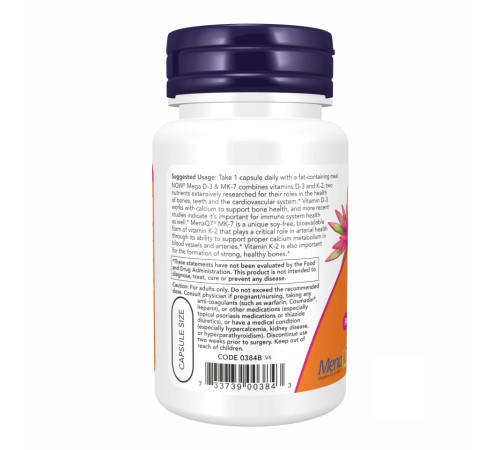 MEGA D-3 & MK-7 - 120 vcaps