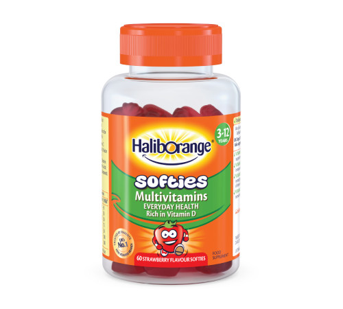 Дитячі мультивітаміни Softies Multivitamins - 60 капсул (Полуниця)