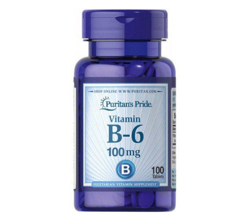 Вітамін Vitamin B-6 (Pyridoxine Hydrochloride) 100мг - 100 таблеток Вітамін Vitamin B-6 (Pyridoxine Hydrochloride) 100мг - 100 таблеток