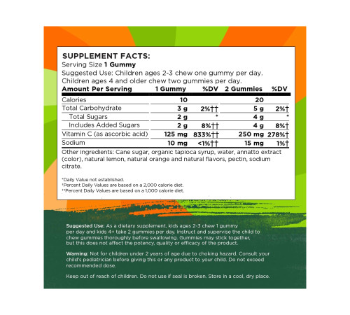 Дитячі вітамніи Kids Vitamin C Gummies - 60 жувальних цукерок (Апельсин) Дитячі вітамніи Kids Vitamin C Gummies - 60 жувальних цукерок (Апельсин)