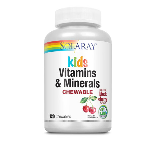 Дитячі вітаміни та мінерали Kids Vitamins & Minerals - 120 жувальних таблеток (Чорна вишня)