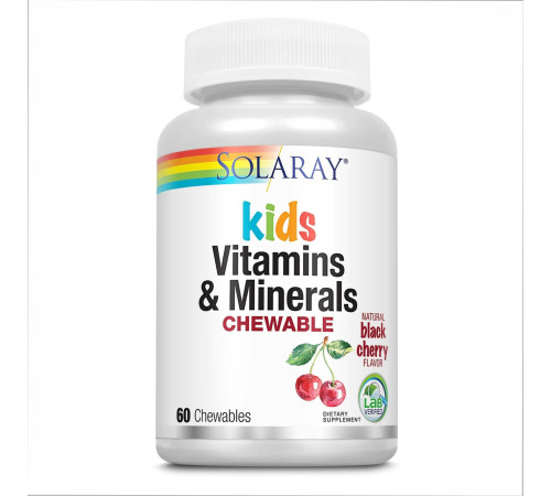 Дитячі вітаміни та мінерали Children's Vitamins & Minerals Chewable - 60 капсул (Чорна вишня) Дитячі вітаміни та мінерали Children's Vitamins & Minerals Chewable - 60 капсул (Чорна вишня)