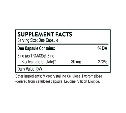 Цинк бісгліцинат (Zinc Bisglycinate) 30мг - 60 капсул Цинк бісгліцинат (Zinc Bisglycinate) 30мг - 60 капсул