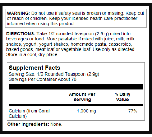 Coral Calcium Powder 1000mg - 8oz Coral Calcium Powder 1000mg - 8oz