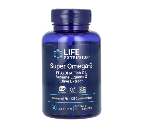 Супер омега Super Omega-3 EPA/DHA Fish Oil Sesame Lignans & Olive Extract - 60 капсул Супер омега Super Omega-3 EPA/DHA Fish Oil Sesame Lignans & Olive Extract - 60 капсул