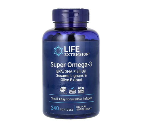 Супер омега Super Omega-3 EPA/DHA Fish Oil Sesame Lignans & Olive Extract - 240 капсул Супер омега Super Omega-3 EPA/DHA Fish Oil Sesame Lignans & Olive Extract - 240 капсул