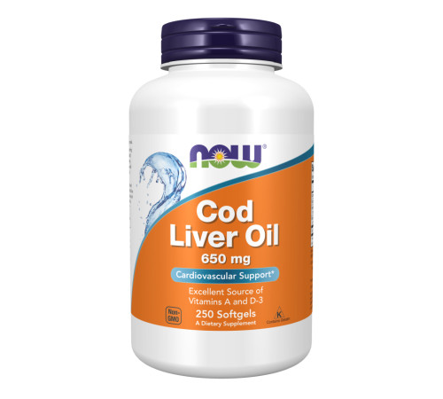 Cod Liver Oil Now Foods 650mg - 250 sgels Cod Liver Oil Now Foods 650mg - 250 sgels