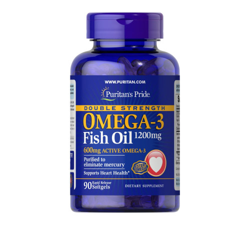 Рибячий жир Омега 3 (Double Strength Omega-3 Fish Oil 1200мг/600мг Omega-3) - 90 капсул Рибячий жир Омега 3 (Double Strength Omega-3 Fish Oil 1200мг/600мг Omega-3) - 90 капсул