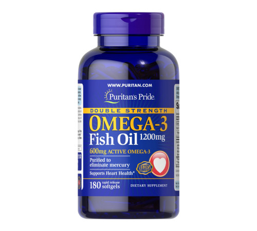 Рибячий жир Омега 3 (Double Strength Omega-3 Fish Oil 1200мг/600мг) 180 капсул Рибячий жир Омега 3 (Double Strength Omega-3 Fish Oil 1200мг/600мг) 180 капсул
