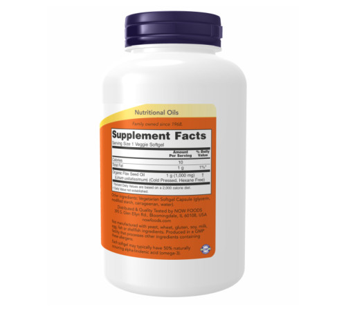 Flax Oil Org Now Foods 1000mg - 120 vgels Flax Oil Org Now Foods 1000mg - 120 vgels