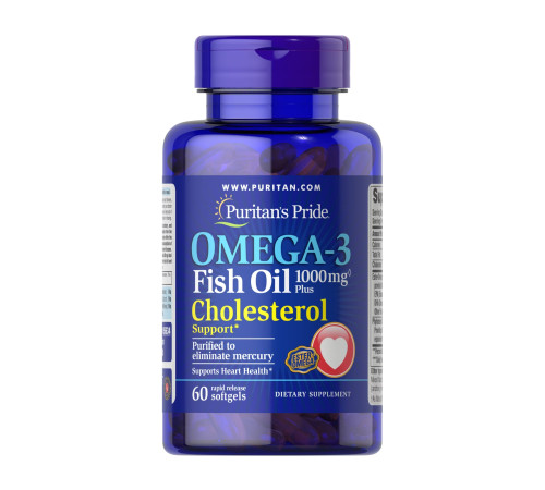 Рибячий жир Omega-3 Fish Oil Plus Cholesterol Support - 60 капсул Рибячий жир Omega-3 Fish Oil Plus Cholesterol Support - 60 капсул