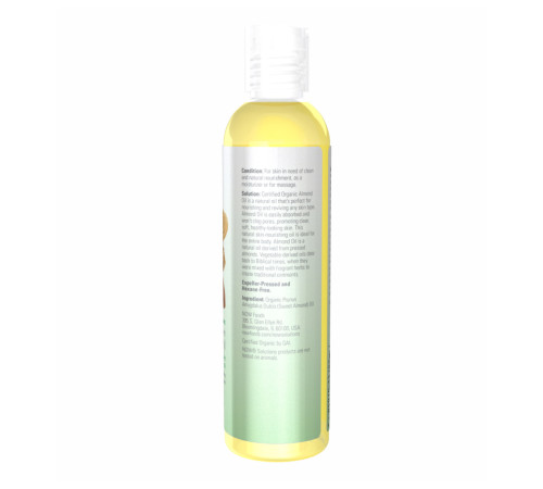 Organic Almond Oil Now Foods - 8 oz Organic Almond Oil Now Foods - 8 oz