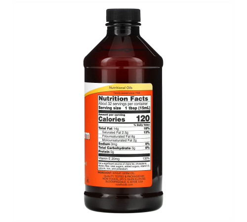 Wheat Germ Oil Now Foods - 16 oz Liquid Wheat Germ Oil Now Foods - 16 oz Liquid