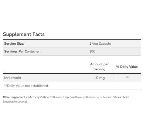 Мелатонін (Melatonin) 10мг - 100 капсул Мелатонін (Melatonin) 10мг - 100 капсул