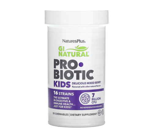 Пробіотики для дітей - Gi Natural Probiotic Kids 30 жувальних таблеток Пробіотики для дітей - Gi Natural Probiotic Kids 30 жувальних таблеток