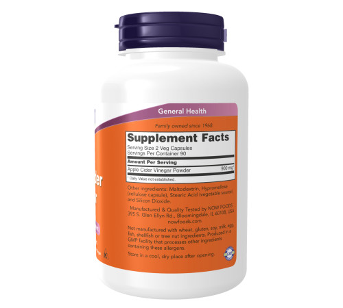 Apple Cider Vinegar Now Foods 450 mg - 180 vcaps