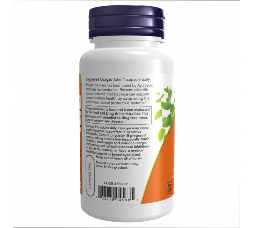 Bacopa Extract Now Foods 450 mg - 90 vcaps Bacopa Extract Now Foods 450 mg - 90 vcaps