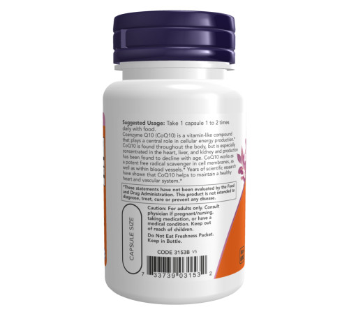 CoQ10 Now Foods 60mg - 60vcaps CoQ10 Now Foods 60mg - 60vcaps