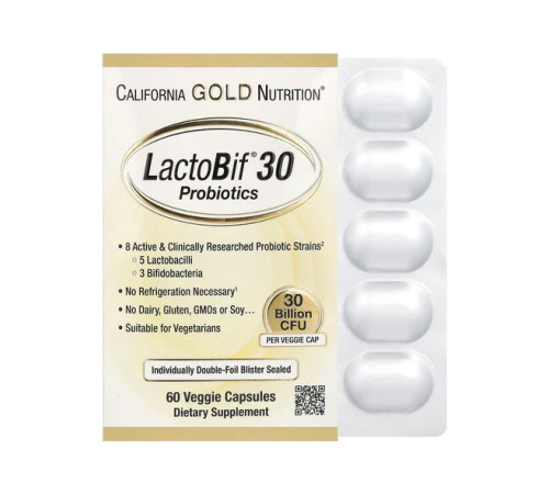 Пробіотики LactoBif 30 Probiotics - 60 veg caps Пробіотики LactoBif 30 Probiotics - 60 veg caps
