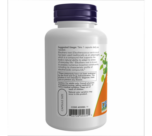 Eleuthero Now Foods 500mg - 250 vcaps Eleuthero Now Foods 500mg - 250 vcaps