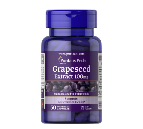 Екстракт виноградних кісточок (Grapeseed Extract) 100мг - 50капсул Екстракт виноградних кісточок (Grapeseed Extract) 100мг - 50капсул