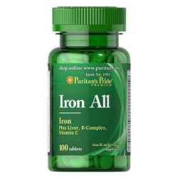  Залізо та мультивітаміни Iron All Iron - 100 таблеток
