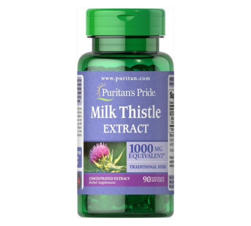 Milk Thistle 4:1 Extract 1000mg - 90softgels.