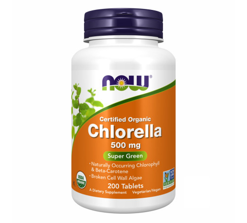 Organic Chlorella Now Foods 500mg - 200 tabs Organic Chlorella Now Foods 500mg - 200 tabs