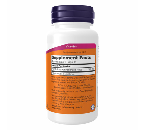 PABA Now Foods 500mg - 100 caps PABA Now Foods 500mg - 100 caps