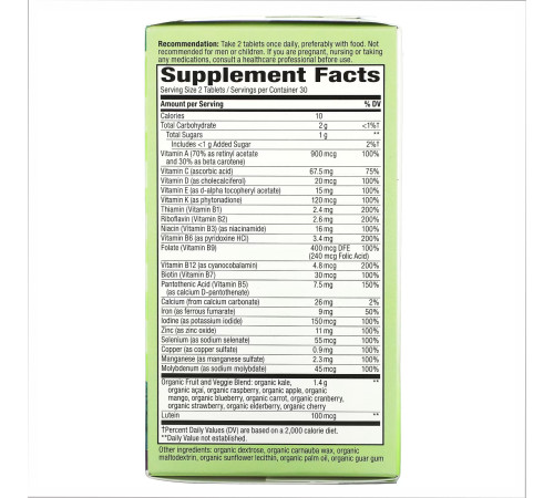 Alive Organic Garden Goodness Women - 60 tabs