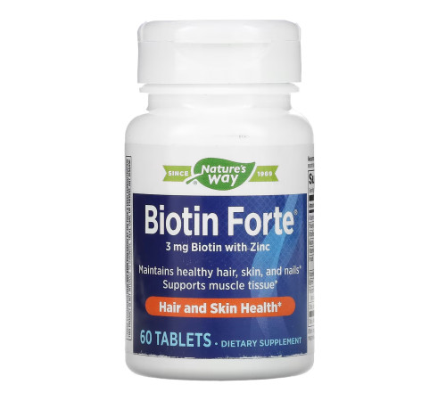 Biotin Forte Nature's Way 3 mg - 60 tabs Biotin Forte Nature's Way 3 mg - 60 tabs
