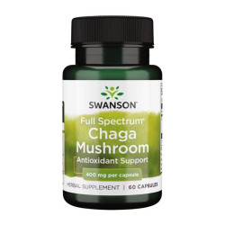 Повний спектр Гриб Чага Full Spectrum Chaga Mushroom 400мг - 60 капсул