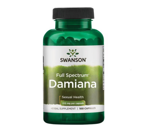 Афродизіак для чоловіків і жінок Full Spectrum Damiana 510мг - 100 капсул Афродизіак для чоловіків і жінок Full Spectrum Damiana 510мг - 100 капсул