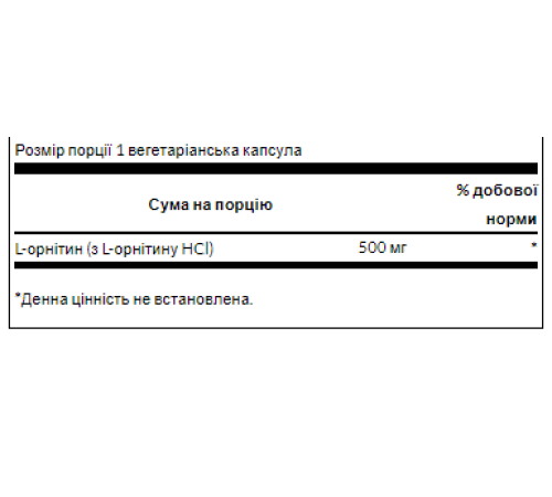 L-орнітин - L-Ornithine 500мг (60 капсул) L-орнітин - L-Ornithine 500мг (60 капсул)