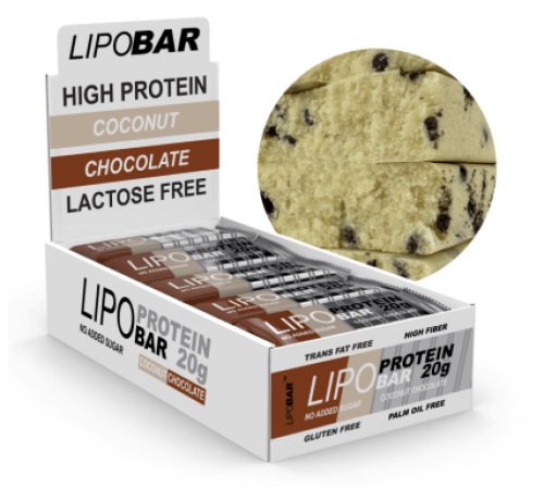 Lipobar - 20x50g Coconut With Chocolate Crisps