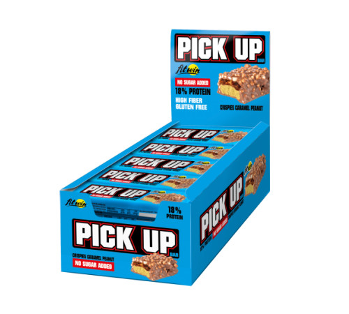 Протеїновий батончки PickUp Crispies - 20x45г Карамельний арахіс Протеїновий батончки PickUp Crispies - 20x45г Карамельний арахіс