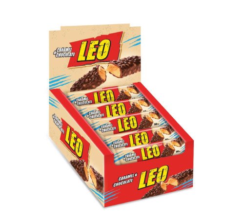 Батончики LEO BAR - 20x50г Карамельний шоколад Батончики LEO BAR - 20x50г Карамельний шоколад