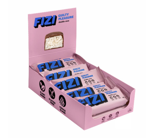 FIZI Chocolate Bar - 10х40g Double Coconut FIZI Chocolate Bar - 10х40g Double Coconut
