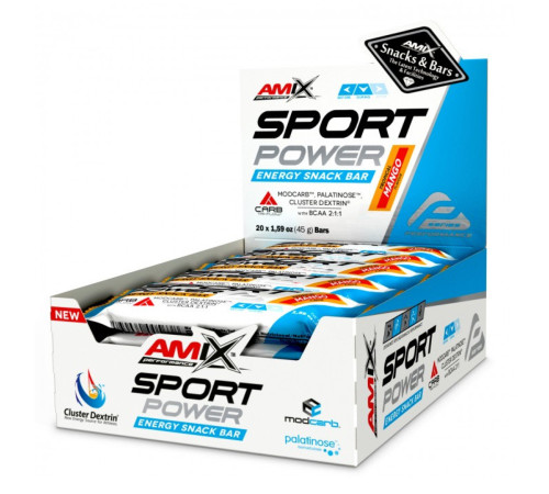 Sport Power Energi Snack Bar Amix - 20x45g Tropical Mango Sport Power Energi Snack Bar Amix - 20x45g Tropical Mango